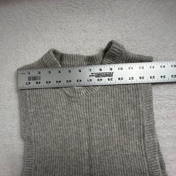 Ichi Womens Ribbed Sleeveless Knit Sweater Vest Wool Blend Grey Pullover Casual - Picture 6 of 8
